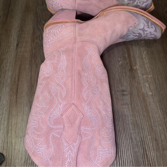 Corral Boots Embroidered Western Snip Toe Pink Purple Suede Cowboy Boots C4126 - Picture 7 of 14